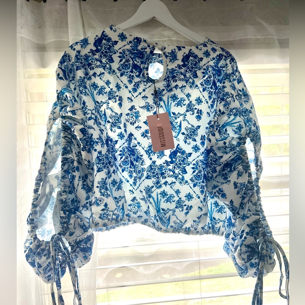Open Balloon Sleeve Top from MissGuided